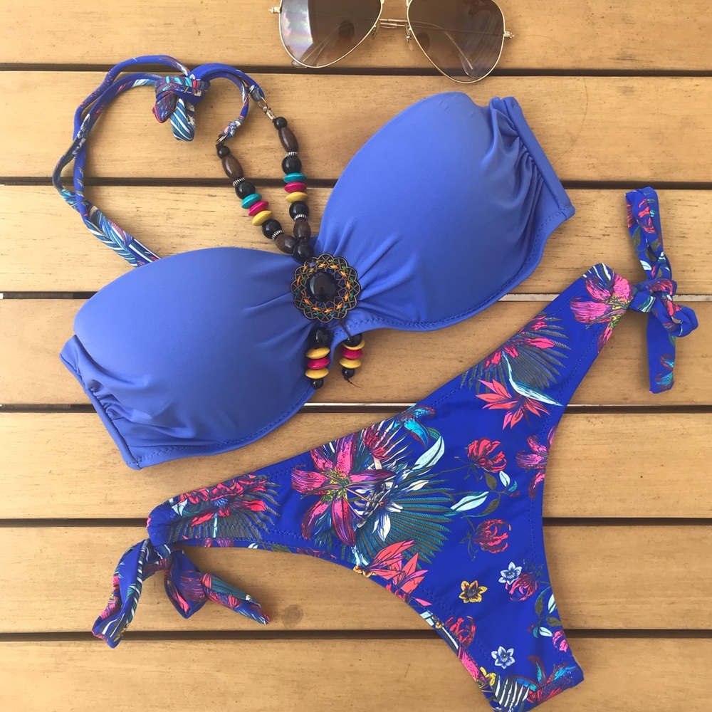 Bikini Brazilian swimwear bathing suit blue
